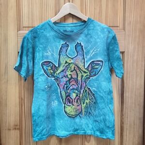 The Mountain Giraffe Head Face Russo Artist T-Shirt Adult Sz M/L/XL? Tie-dye 🔵